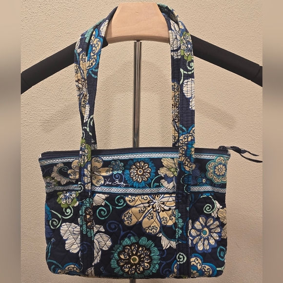 Vera Bradley Blue and Cream Floral Tote - Picture 3 of 4